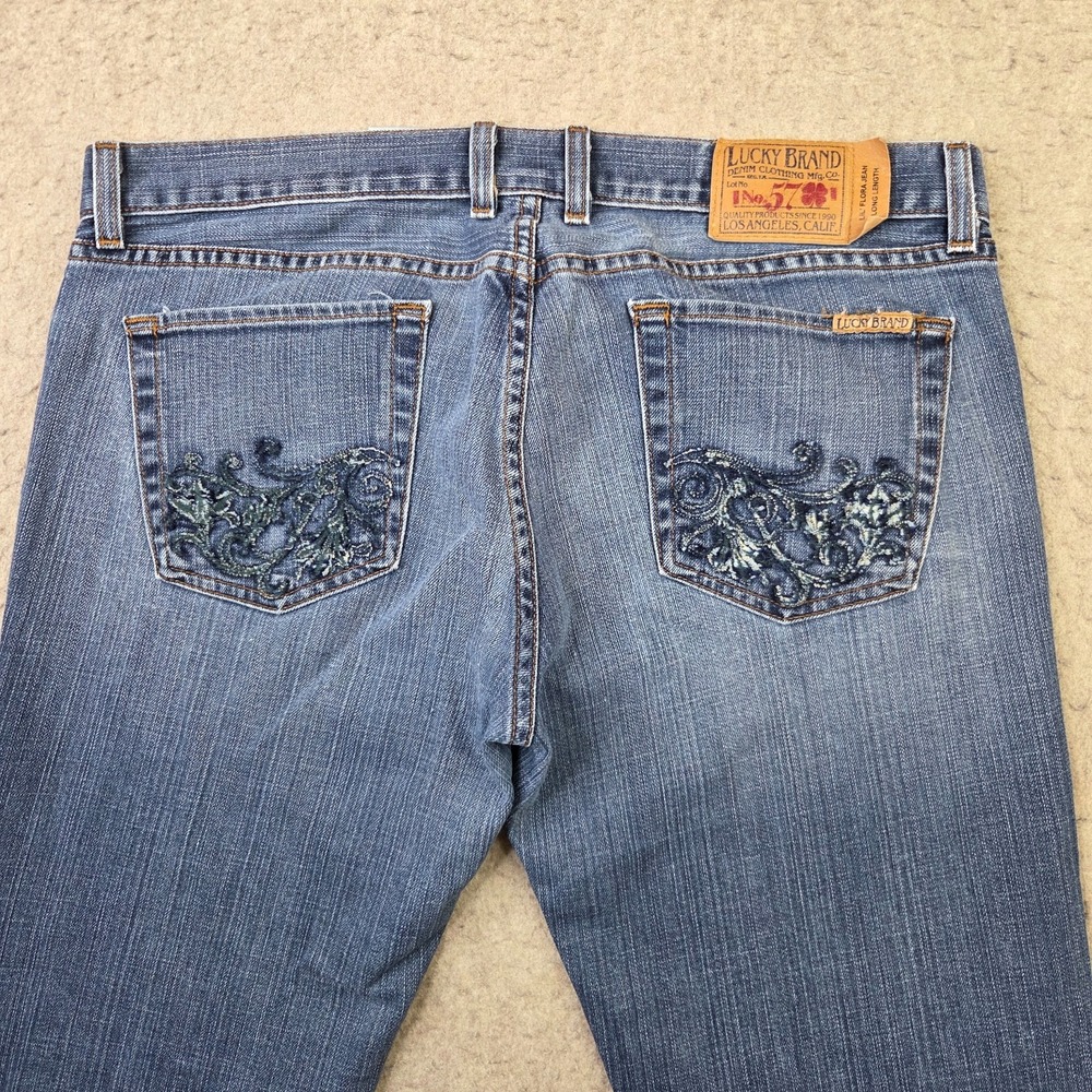 Lucky Brand Size 16 Long Lil Flora Jean Women's Low Rise Bootcut Denim Blue Jean
